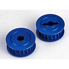 Pulleys, 20-groove (middle)(blue-anodized, light-weight aluminum) (2)/ flanges (2)