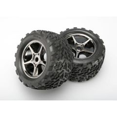 Tires & wheels, assembled, glued (Gemini black chrome wheels, Talon tires, foam inserts) (2 pcs)