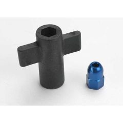 Antenna crimp nut, aluminum (blue-anodized)/ antenna nut tools