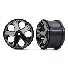 Wheels, all-star 2.8" (black chrome) (nitro rear/ electric front) (2)
