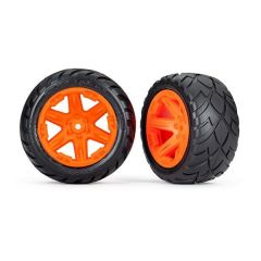 Tires & wheels, assembled, glued (2.8') (RXT orange wheels, Anaconda tires, foam inserts) (2WD electric rear) (2) (TSM rated) (TRX-6768A)