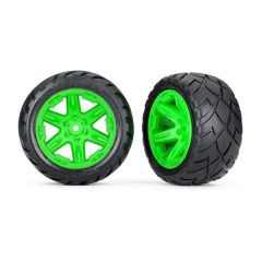 Tires & wheels, assembled, glued (2.8') (RXT green wheels, Anaconda tires, foam inserts) (2WD electric rear) (2) (TSM rated) (TRX-6768G)