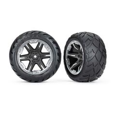 Tires & wheels, assembled, glued (2.8') (RXT masked plated wheels, Anaconda tires, foam inserts) (2WD electric rear) (2) (TSM rated) (TRX-6768X)