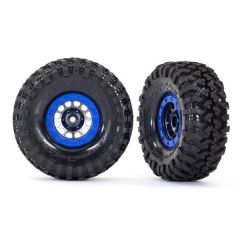 Tires and wheels Method 105 1.9'' black chrome with blue beadlock style wheels (TRX-8182)