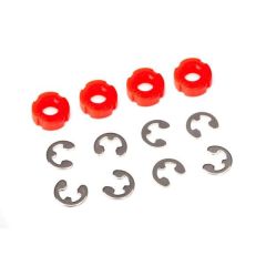 Piston, damper (red) (4)/ e-clips (8) (TRX-8261)