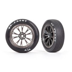 Tires & wheels, assembled, glued (Weld satin black chrome wheels, tires, foam inserts) (front) (2) (TRX-9474A)