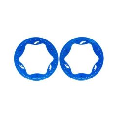 Traxxas - Beadlock rings, rear, blue (3.9") (2) (TRX-10977-BLUE)