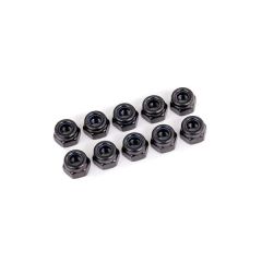 Traxxas - Nuts 4mm with nylon locking - Black (10) (TRX-1748)