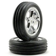 Tires & wheels, assembled (Tracer 2.2" chrome wheels, Alias ribbed 2.2" tires) (2) (Bandit front, soft compound w/ foam inserts)