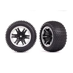 Traxxas - Tires & wheels, assembled, glued (2.8') (RXT black & satin wheels, Alias tires, foam inserts) (2WD electric rear) (TSM rated) (2) (TRX-3772X)