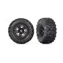 Traxxas tires & wheels, assembled, glued (black 2.8' wheels, Sledgehammer tires, foam inserts) (electric rear) (2) (TSM rated) (TRX-3778)
