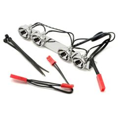 Led lightbar, (chrome, fits summit roll cage)/ light harness (4 clear lights)/ harness adapter
