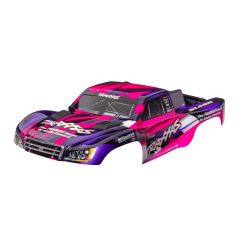 Traxxas - Body, Slash 2WD (also fits Slash VXL & Slash 4X4), pink & purple (painted, decals applied) (assembled with front & rear latches for clipless mounting)