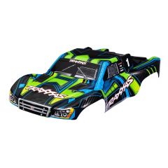 Traxxas - Body, Slash 4X4 (also fits Slash VXL & Slash 2WD), green and blue (painted, decals applied) (assembled with front & rear latches for clipless mounting) (TRX-6844-GRN)