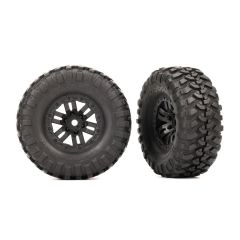 Traxxas - Tires & wheels, assembled (black 1.0 wheels, Canyon Trail 2.2x1.0 tires) (2) (TRX-9773)
