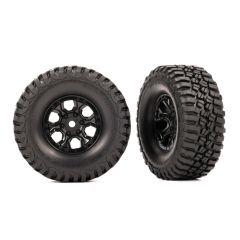 Traxxas - Tires & wheels, assembled (black 1.0 wheels, BFGoodrich Mud-Terrain T/A KM3 2.2x1.0 tires) (2) (TRX-9774)