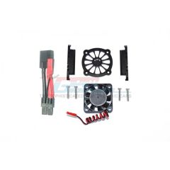 Aluminium Motor Heatsink met Cooling Fan, Black - Traxxas Maxx