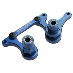 Steering bellcranks, drag link (blue-anodized T6 aluminum)/ 5x8mm ball bearings (4) hardware (assembled)
