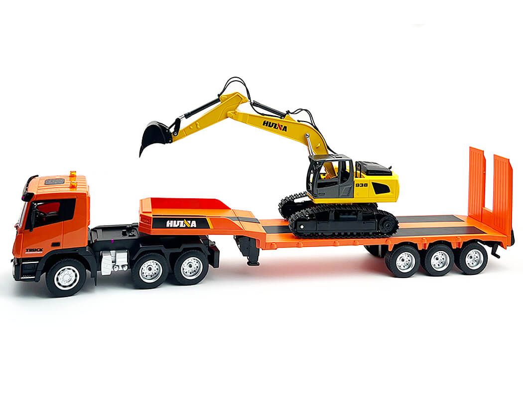 HUINA RC Excavator 4種類パーツ付き Huina RC 1/24 Platform Trailer (9CH) & Excavator (6CH) set? TopRC!