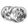 8 spoke wheel satin chrome (83x56mm/2pcs)