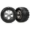 Tires & wheels, assembled, glued (2.8") (all-star chrome wheels, talon tires, foam inserts) (stampede rear) (2)