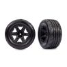 Traxxas Tires & wheels, assembled, glued (2.8") (RXT black wheels, tires, foam inserts) (electric front) (2) (TRX-3796-BLK)