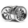 Vintage 8 spoke wheel 31mm shiny chrome 6mm offset
