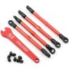 Toe links, aluminum (red-anodized) (4) (assembled with rod ends and threaded inserts) (1/16 E-Revo)