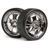 Mounted super low tread tire (black chrome/4pcs)