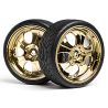 Mounted super low tread tire (gold/4pcs)