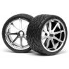 Mounted phaltline tire 140x70mm on blast wheel chrome