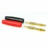 Banaan goudstekker 4mm, rood & zwart (1 set)