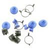 Pivot ball caps (4)/ dust boots, rubber (4)/ dust plugs, rubber (4)/ dust boot retainers, black (4),  blue (4) (2 pkgs. req. to complete truck)