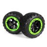 Blackzon - Slyder ST Wheels/Tires Assembled (Zwart/Groen) (540094)