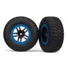 Tire & wheel assy, glued (SCT Split-Spoke, black, blue beadlock wheels, BFGoodrich® Mud-Terrain™ T/A® KM2 tire, inserts) (2) (4WD f/r, 2WD rear)