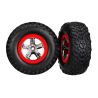 Tires & wheels, assembled, glued (SCT chrome wheels) (TRX-5887)