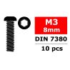 Team Corally - Staal schroeven M3x8mm - Laagbolkop binnenzeskant - 10 st (C-3003-30-08)