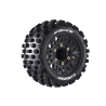 Louise RC - ST-ROCK - 1-10 Stadium Truck Tire Set - Mounted - Sport - Black Wheels - Removable HEX 12 Narrow, 12 Wide, 14, 17mm