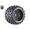 Louise MT-ROCK - 1-8 Monster Truck Tire Set - Mounted - Sport - Black Wheels - Removable 0" & 1/2" OFFSET HEX 17mm