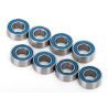 Ball bearings, blue rubber sealed (4x8x3mm) (8) (TRX-7019R)