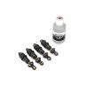Shocks, gtr hard anodized, teflon-coated bodies with tin shafts (fully assembled, without springs) (4)