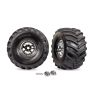 Traxxas - Chrome X-Monster Wheels w/ Terra Groove Tires (2) (TRX-7696)