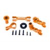 Traxxas - Steering bellcranks (left & right)/ draglink (6061-T6 aluminum, orange-anodized) (fits X-Maxx) (TRX-7746-ORNG)