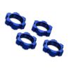 Wheel Nuts, Splined, 17mm, Serrated (Blue-Anodized) (4)