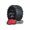 Tires & wheels, assembled, glued (X-Maxx black wheels, Maxx) (TRX-7772X)