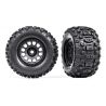 Traxxas - Tires & wheels, assembled, glued (XRT Race black wheels, Sledgehammer tires, foam inserts) (left & right) (TRX-7876)