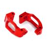 Caster blocks (c-hubs), 6061-T6 aluminum (red-anodized), left & right/ 4x22mm pin (4)/ 3x6mm BCS (4)/ retainers (4) (TRX-8932R)