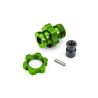 Traxxas - Wheel hub, splined, 17mm, short (green-anodized) (1)/ wheel nut, splined, 17mm (green-anodized) (1)/ hub retainer, M4 X 0.7 (1)/ axle pin (1) (TRX-9087-GRN)