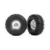 Traxxas - Tires & wheels, assembled (chrome 1.0" wheels, Mickey Thompson Baja Pro Xs 2.4x1.0" tires) (2) (TRX-9873)