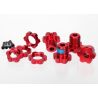 Traxxas - Wheel Hubs, splined, 17mm (red-anodized)(4)/wheel nuts, spli, TRX-5353R (TRX-5353R)